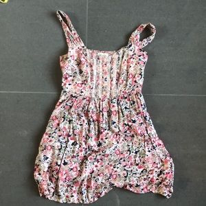 Floral pink and black dress